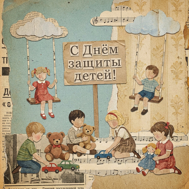 Скачать открытку с Днем защиты детей
