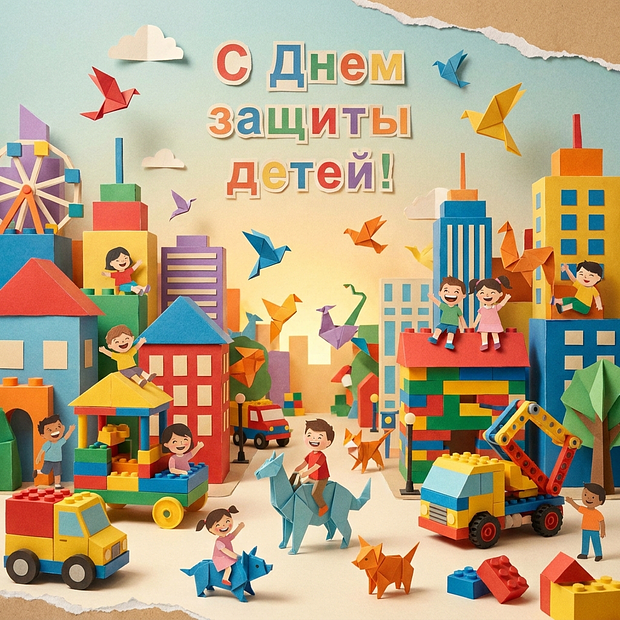 Красивая открытка на День защиты детей
