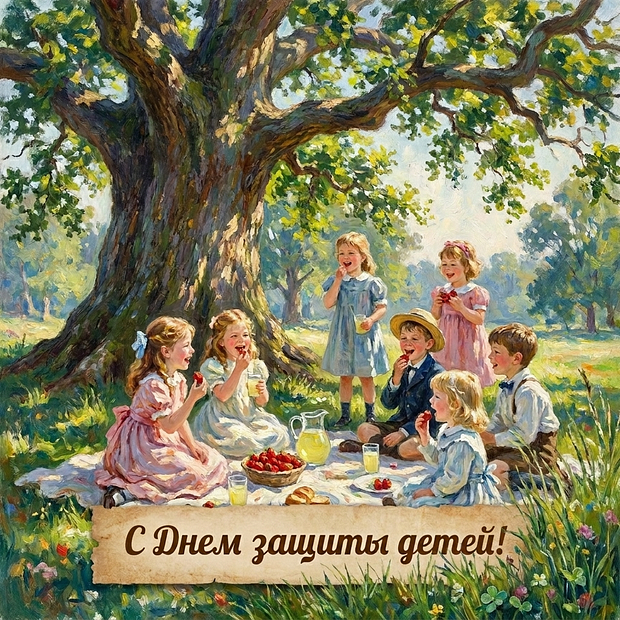 Картинка с поздравлением ко Дню защиты детей
