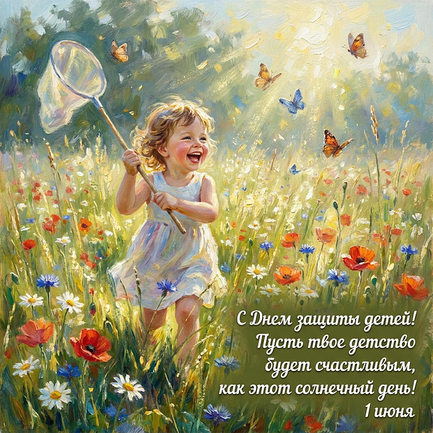 Бесплатная открытка с Днем защиты детей
