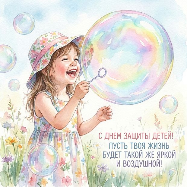 Скачать открытку с Днем защиты детей

