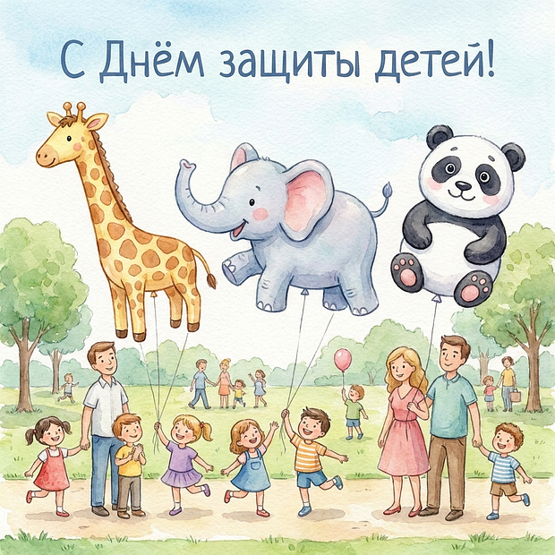 Скачать картинку с Днем защиты детей