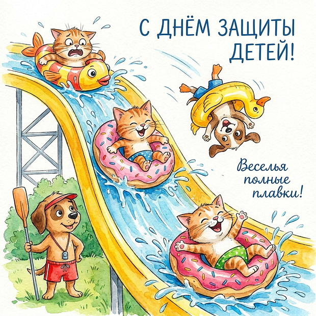 Красивая открытка с Днем защиты детей
