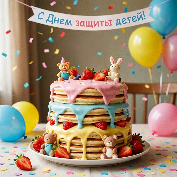 Красивая открытка на День защиты детей
