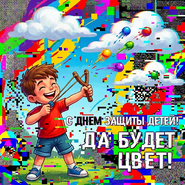Картинка с поздравлением на День защиты детей
