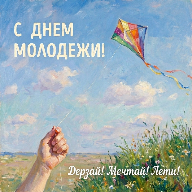 Открытка с поздравлением на День молодежи
