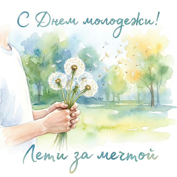 Красивая открытка на День молодежи
