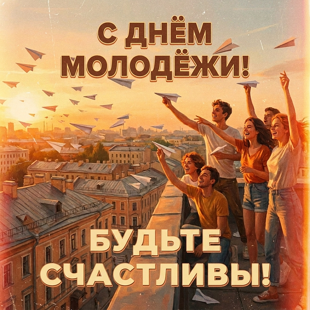 Красивая открытка с Днем молодежи
