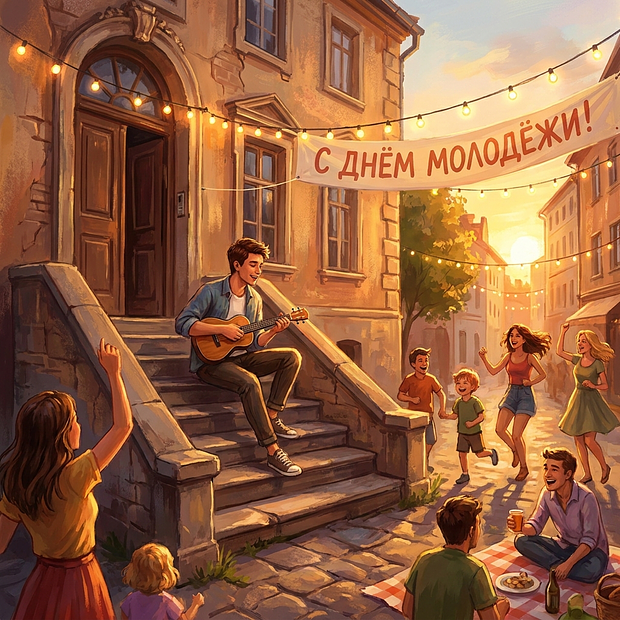 Бесплатная открытка с Днем молодежи
