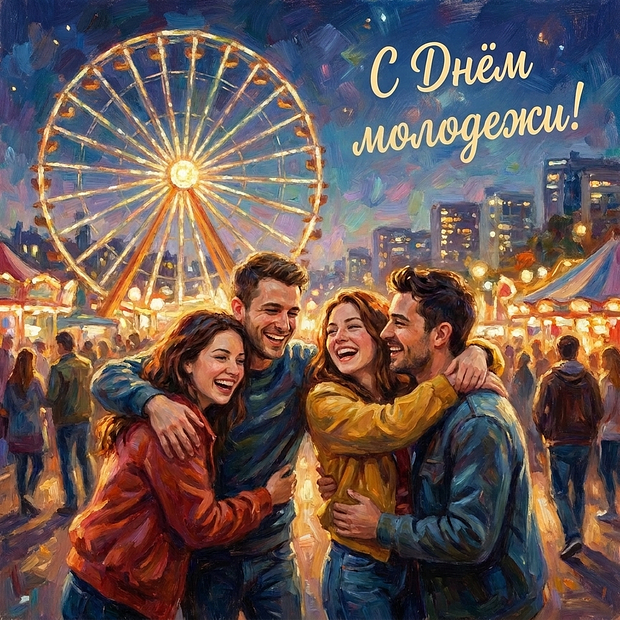 Открытка с поздравлением ко Дню молодежи
