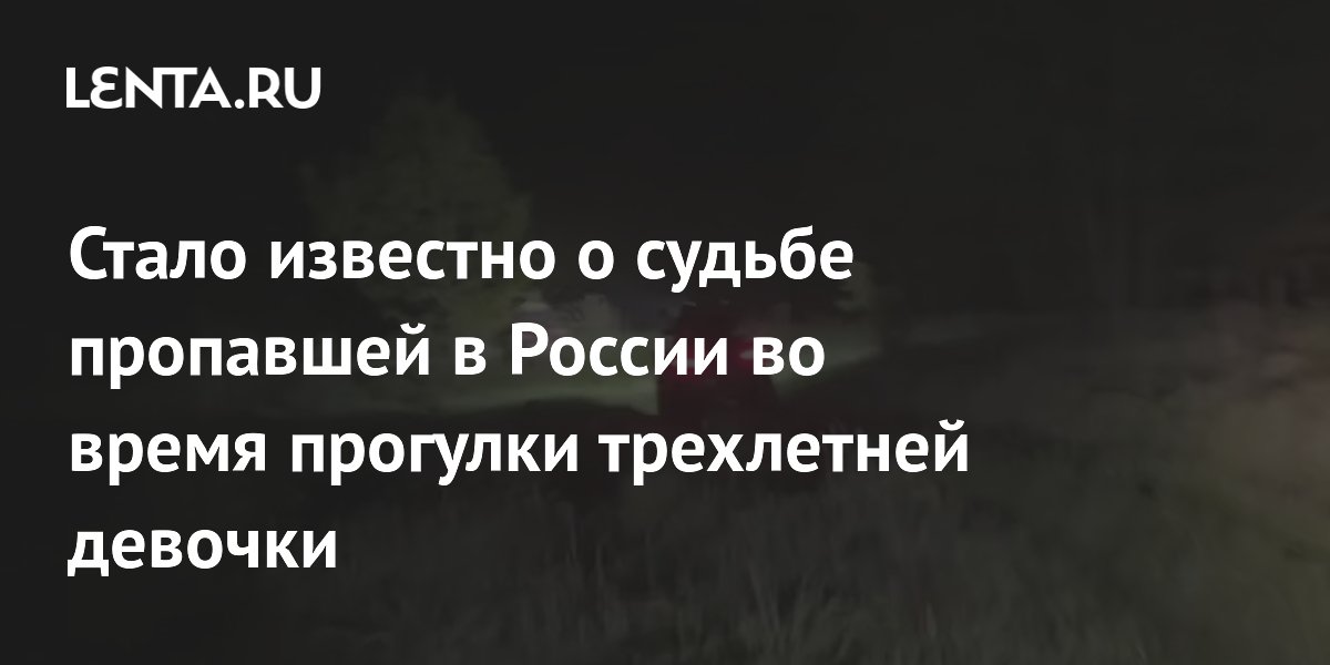 Стало известно о судьбе пропавшей в России во время прогулки трехлетней девочки