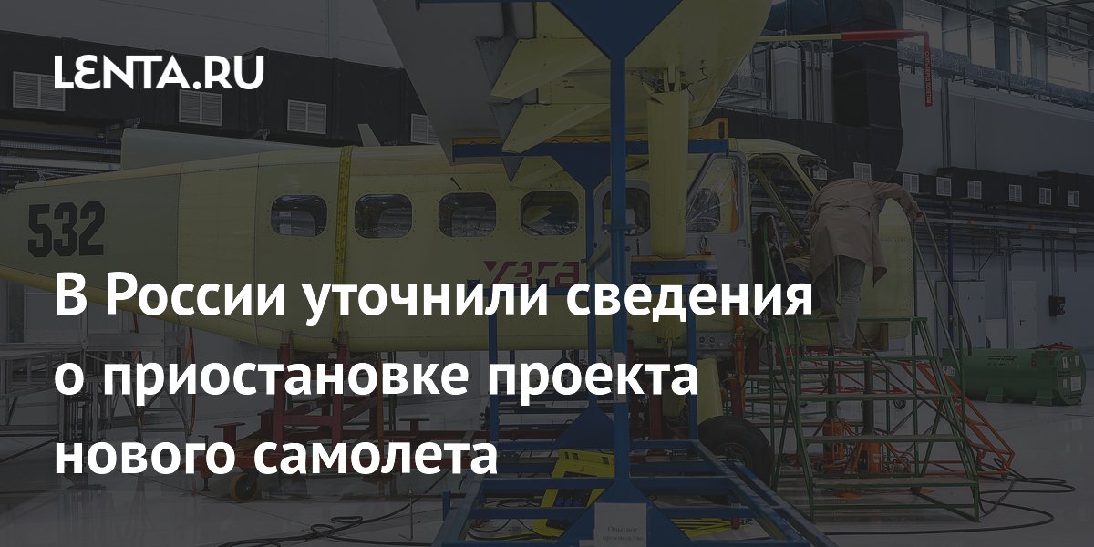 В России уточнили сведения о приостановке проекта нового самолета