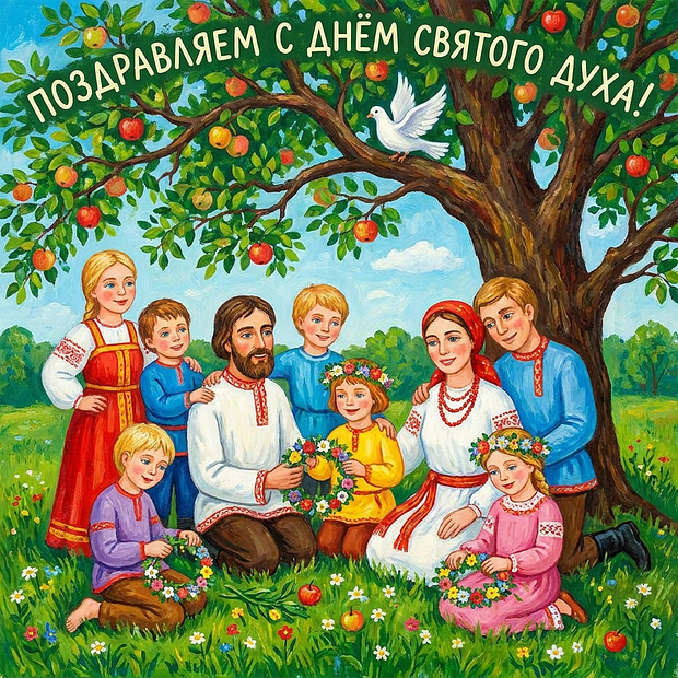 Открытка с Духовым днем

