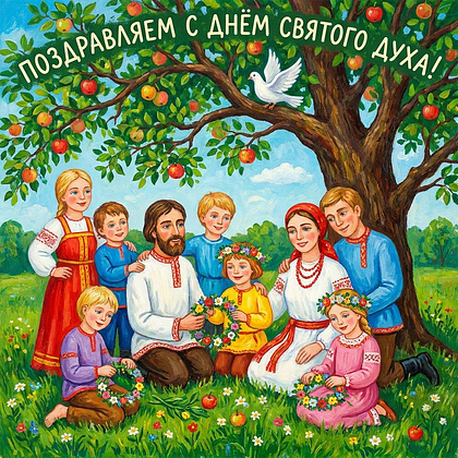 Открытка с Духовым днем