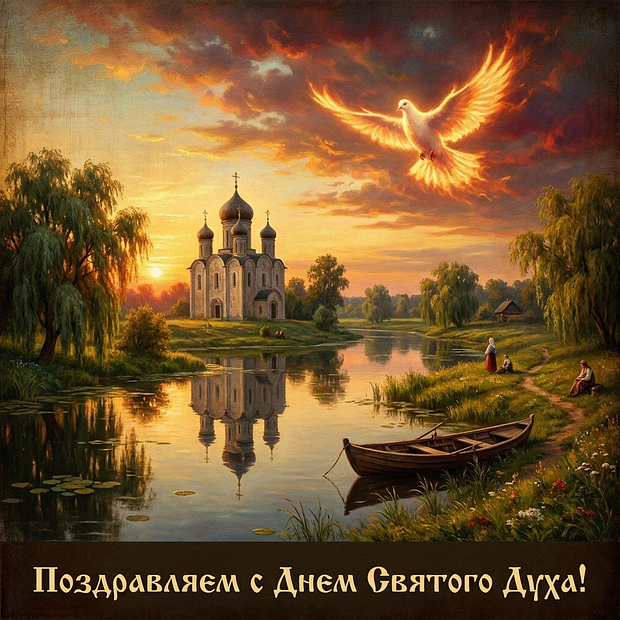 Красивая открытка с Духовым днем
