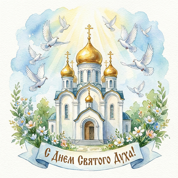 Открытка с пожеланиями на День Святого Духа
