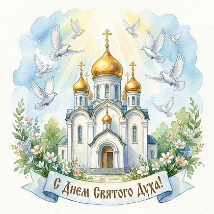 Открытка с пожеланиями на День Святого Духа