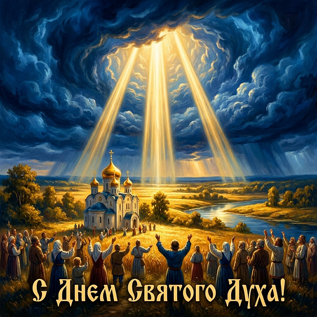 Скачать бесплатно открытку с Днем Святого Духа

