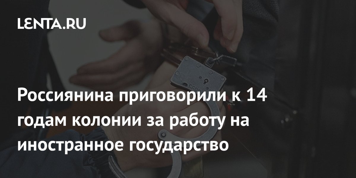 Россиянина приговорили к 14 годам колонии за работу на иностранное государство