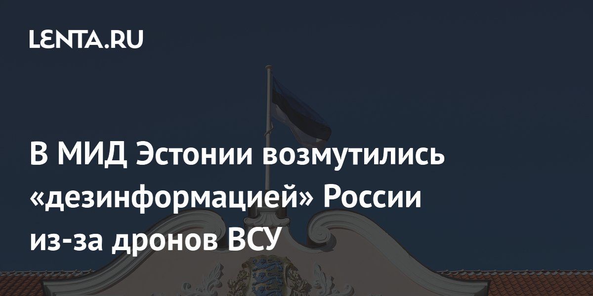 В МИД Эстонии возмутились «дезинформацией» России из-за дронов ВСУ