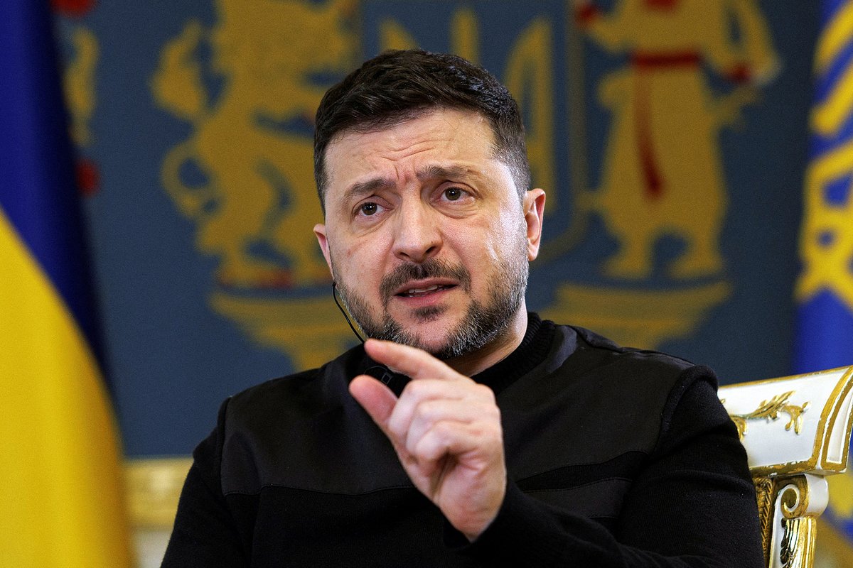 Президент Украины Владимир Зеленский дает интервью агентству Reuters, Киев