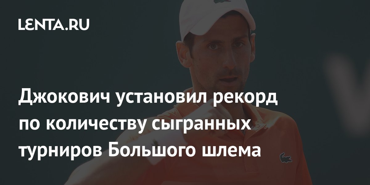 Джокович установил рекорд по количеству сыгранных турниров Большого шлема