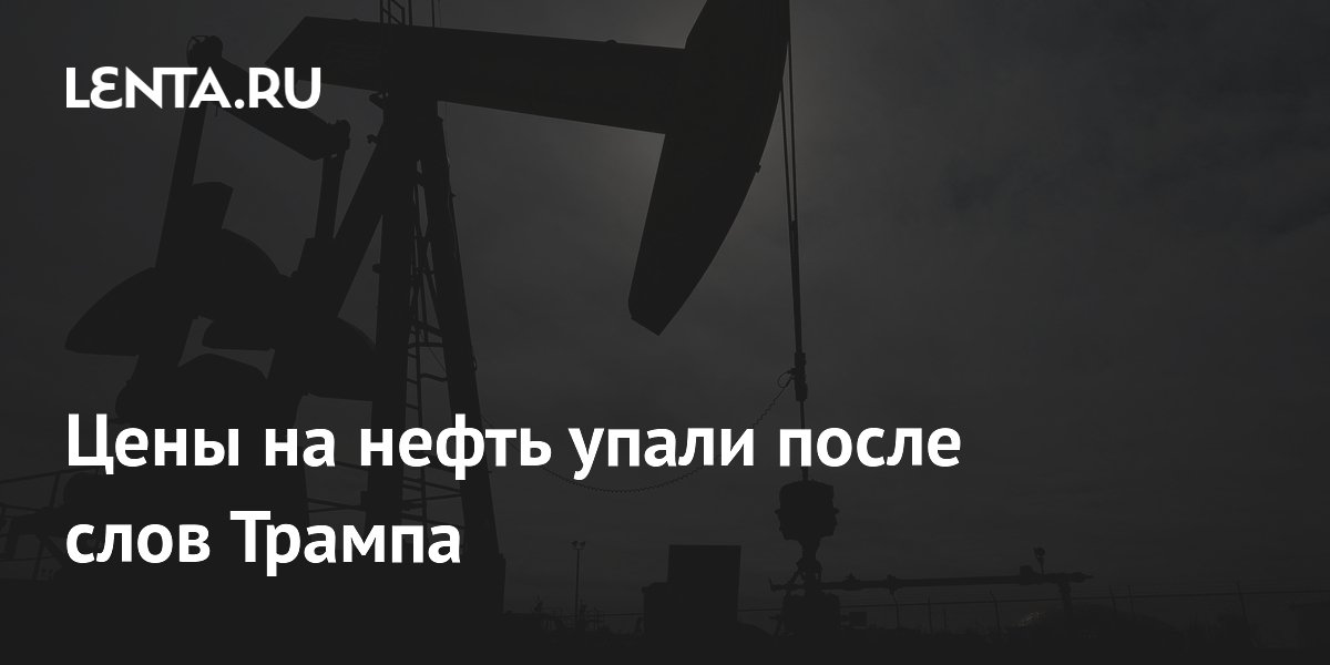 Цены на нефть упали после слов Трампа