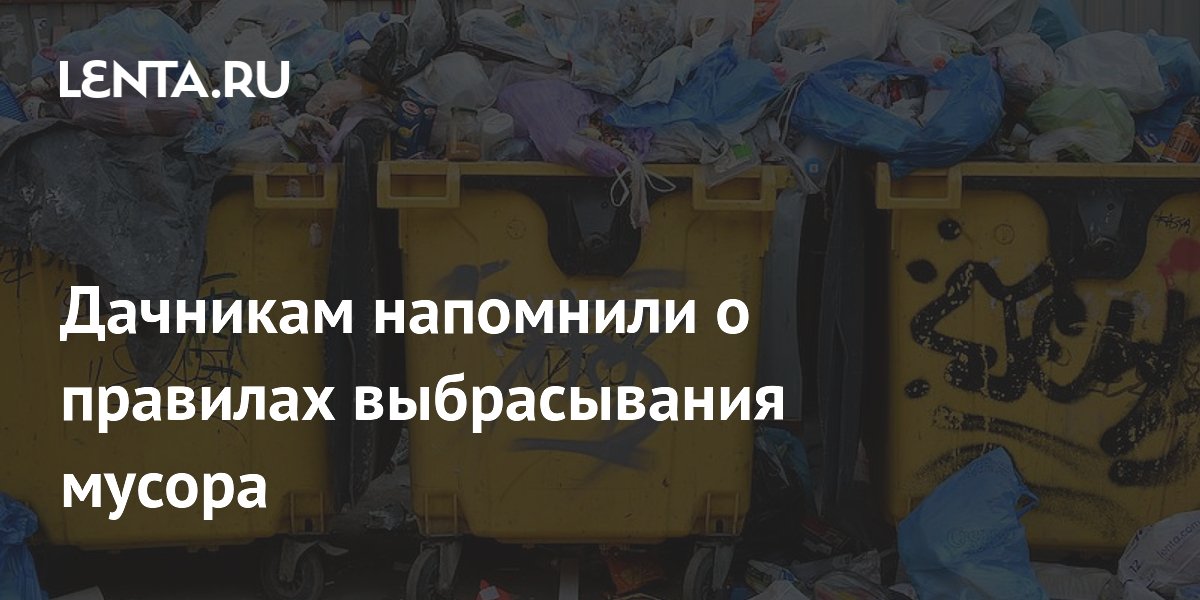 Дачникам напомнили о правилах выбрасывания мусора