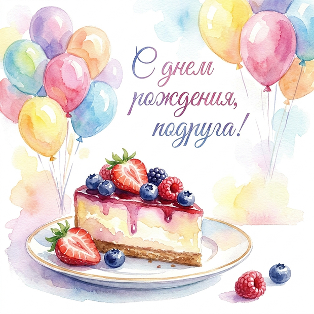Скачать открытку с днем рождения подруге
