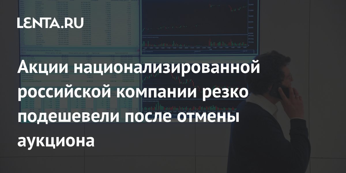 Акции национализированной российской компании резко подешевели после отмены аукциона