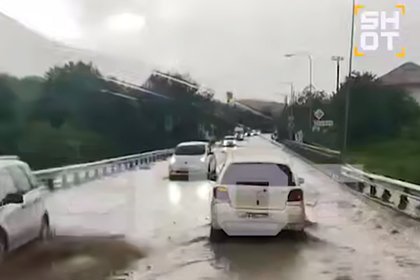 Курорты Краснодарского края затопило мощным ливнем