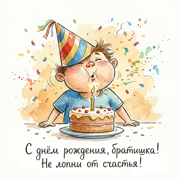 Прикольная открытка с днем рождения брату
