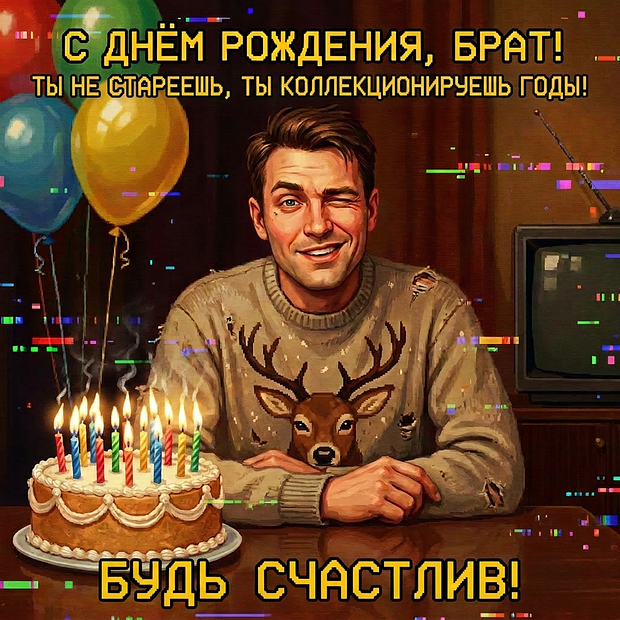 Картинка с поздравлением на день рождения брату

