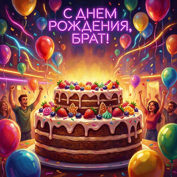 Красивая открытка на день рождения брату
