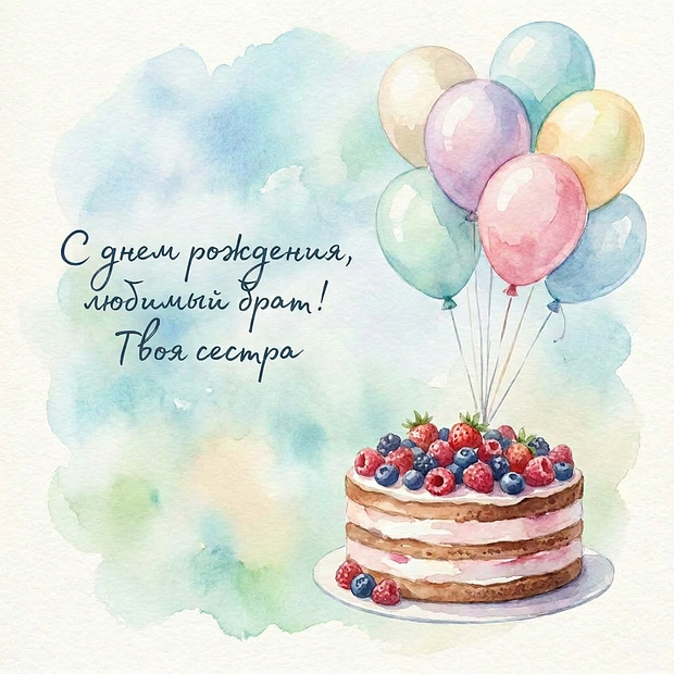 Бесплатная открытка на день рождения брату
