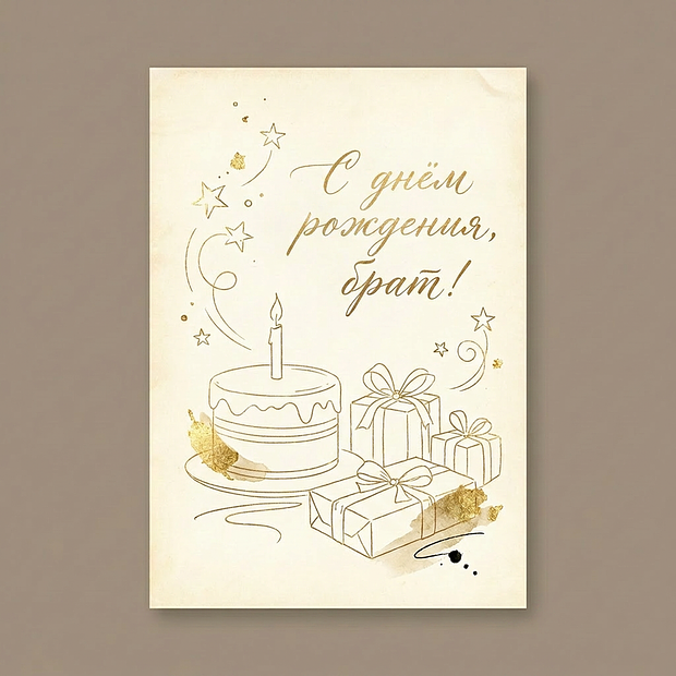 Открытка для брата на день рождения 