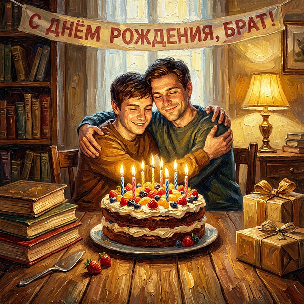 Бесплатная открытка на день рождения брату

