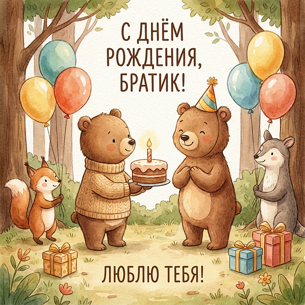 Скачать бесплатно открытку на день рождения брату
