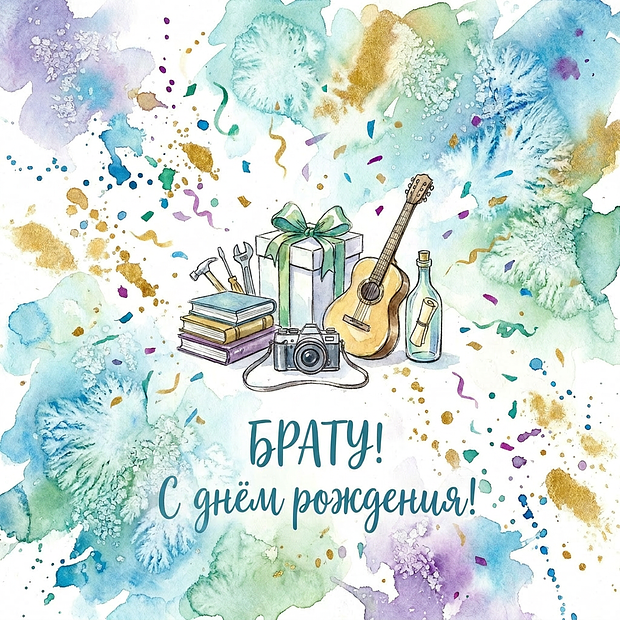 Открытка для брата на день рождения 