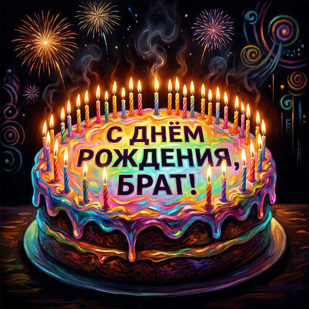 Картинка с поздравлением на день рождения брату
