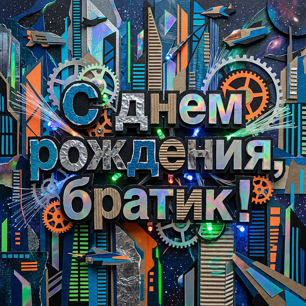 Открытка на день рождения брату
