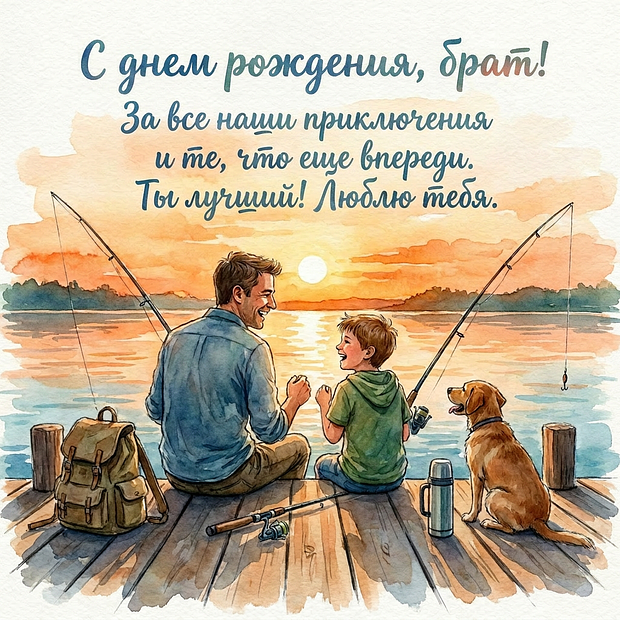 Картинка с поздравлением на день рождения брату
