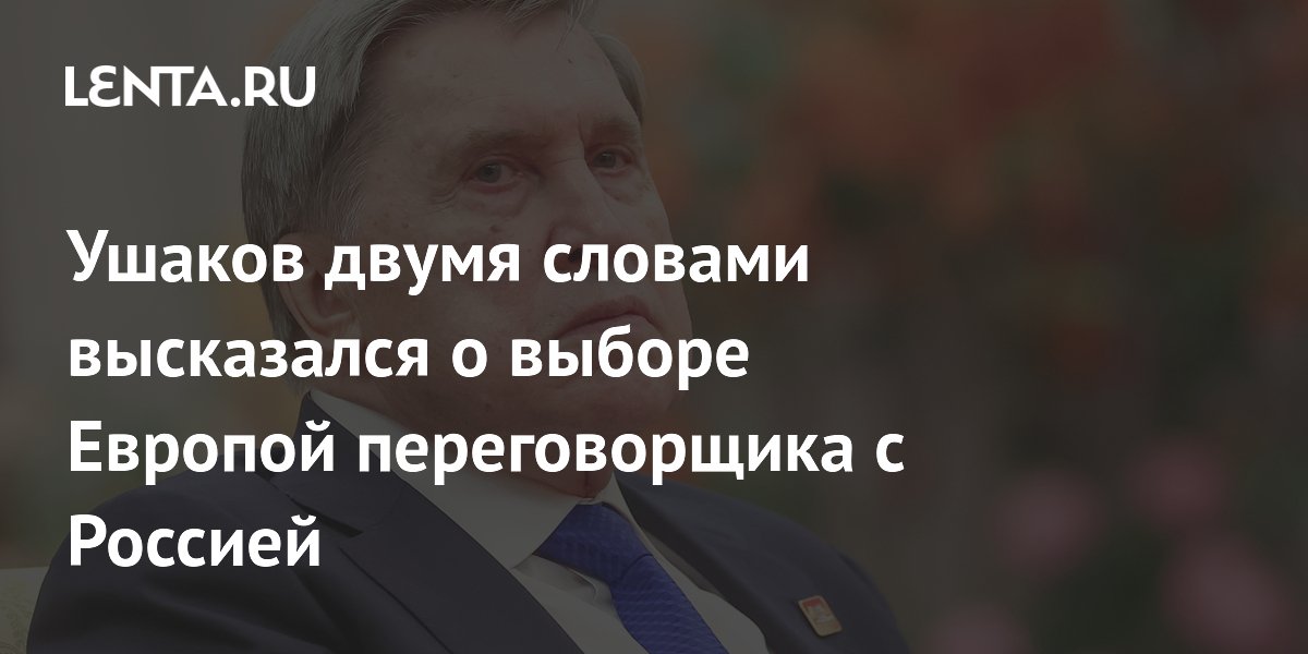 Ушаков двумя словами высказался о выборе Европой переговорщика с Россией