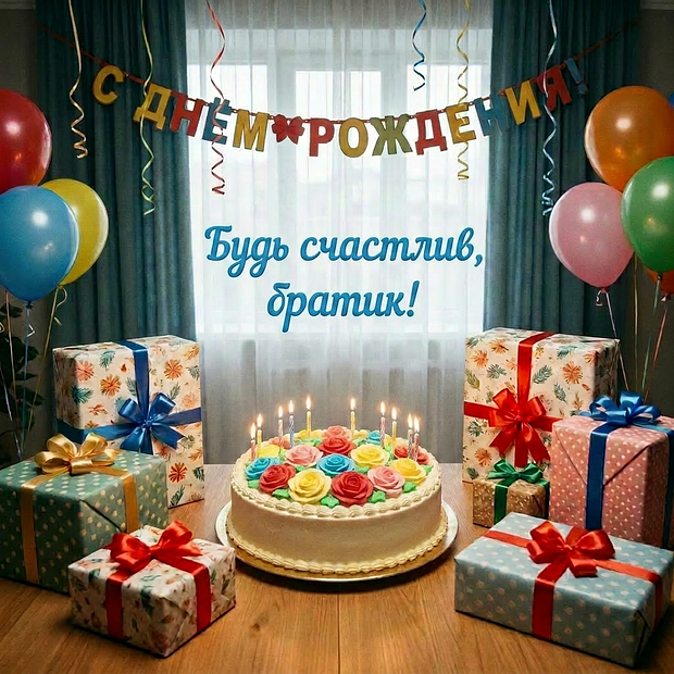 Картинка с поздравлением на день рождения брату
