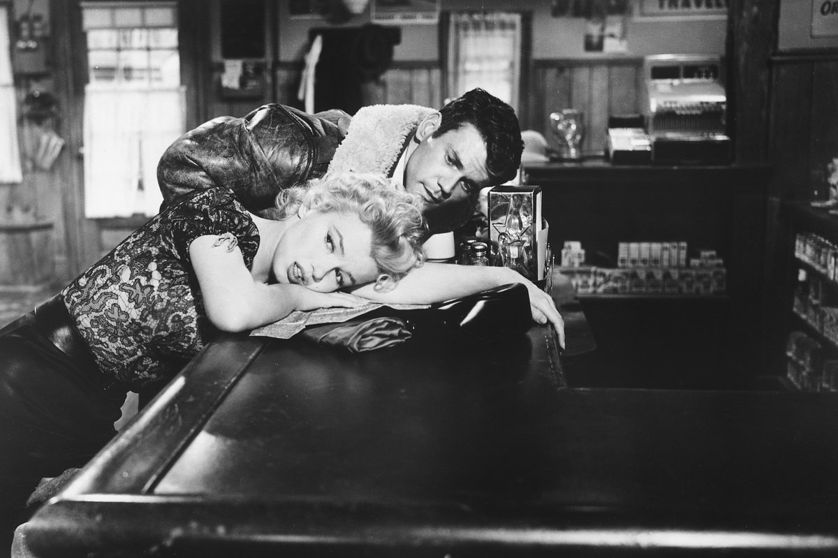 Мэрилин Монро и Дон Мюррей на съемках фильма «Автобусная остановка», 1956