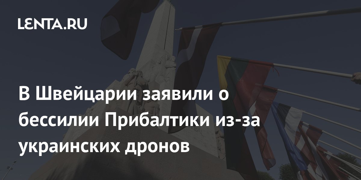 В Швейцарии заявили о бессилии Прибалтики из-за украинских дронов