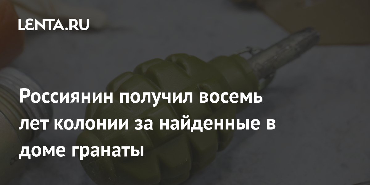 Россиянин получил восемь лет колонии за найденные в доме гранаты