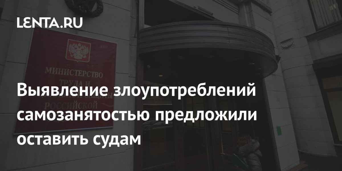Выявление злоупотреблений самозанятостью предложили оставить судам