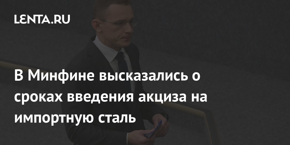 В Минфине высказались о сроках введения акциза на импортную сталь