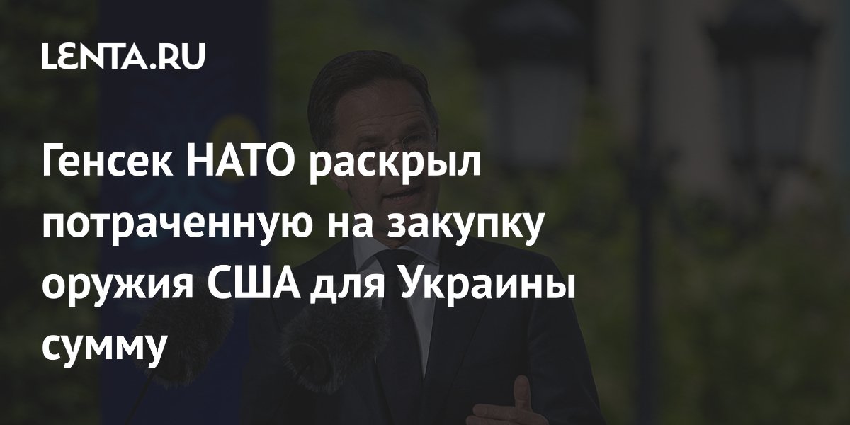 Генсек НАТО раскрыл потраченную на закупку оружия США для Украины сумму